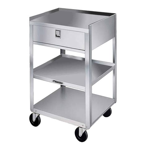 stainless steel utility cart with single locking cabinet|Stainless steel Utility Carts .